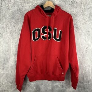 Ohio State Varsity Authentic Apparel Size Large‎ Hoodie Embroided OSU Red